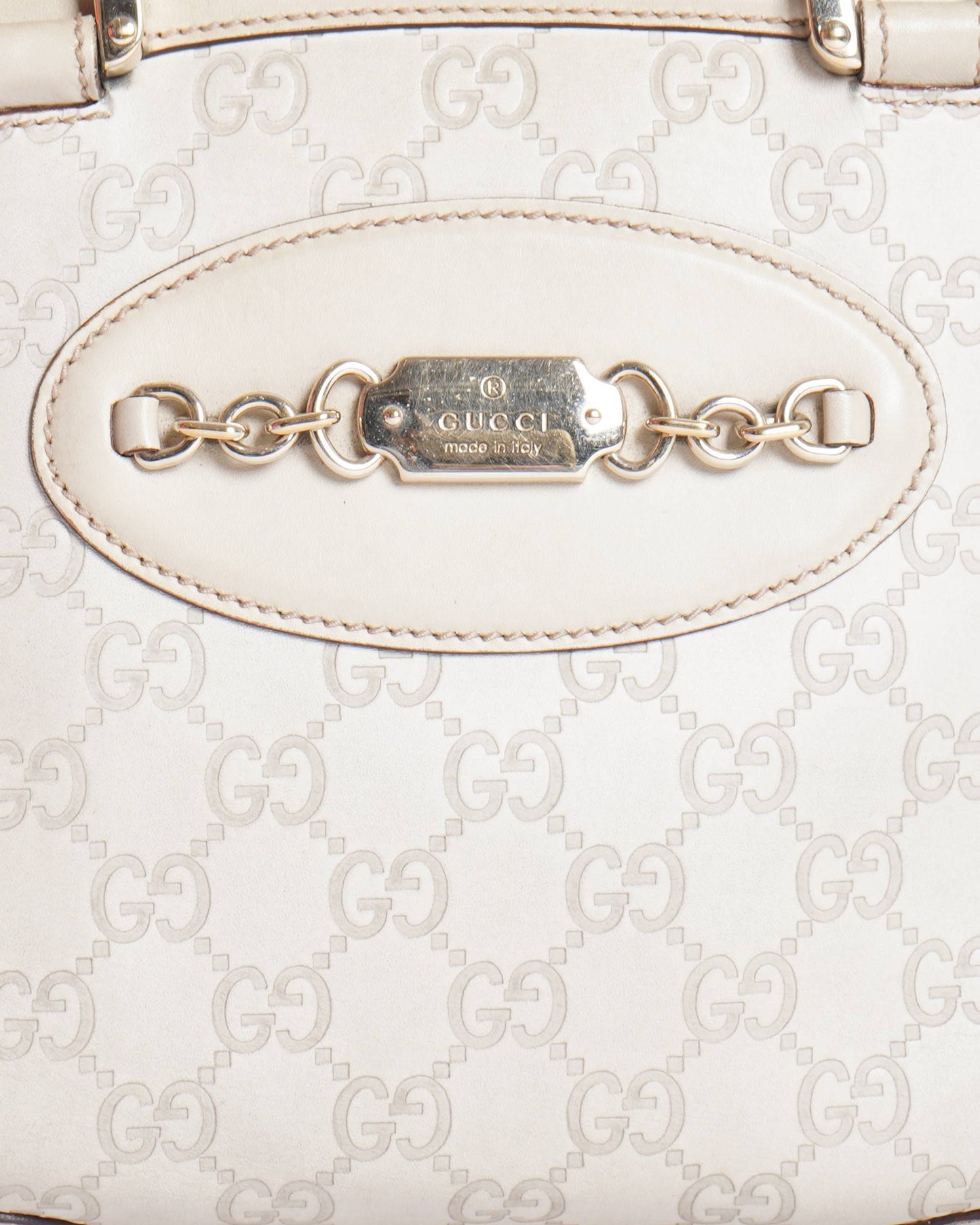 Gucci Monogram Leather Top Handle Handbag