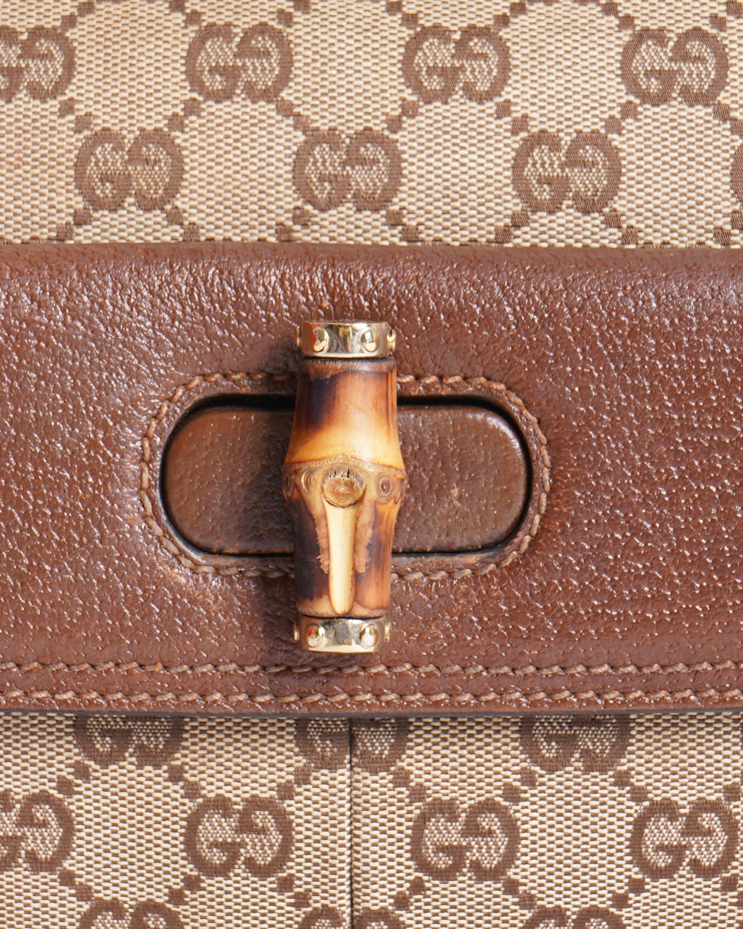 Gucci Lou Monogram Leather Canvas Handbag