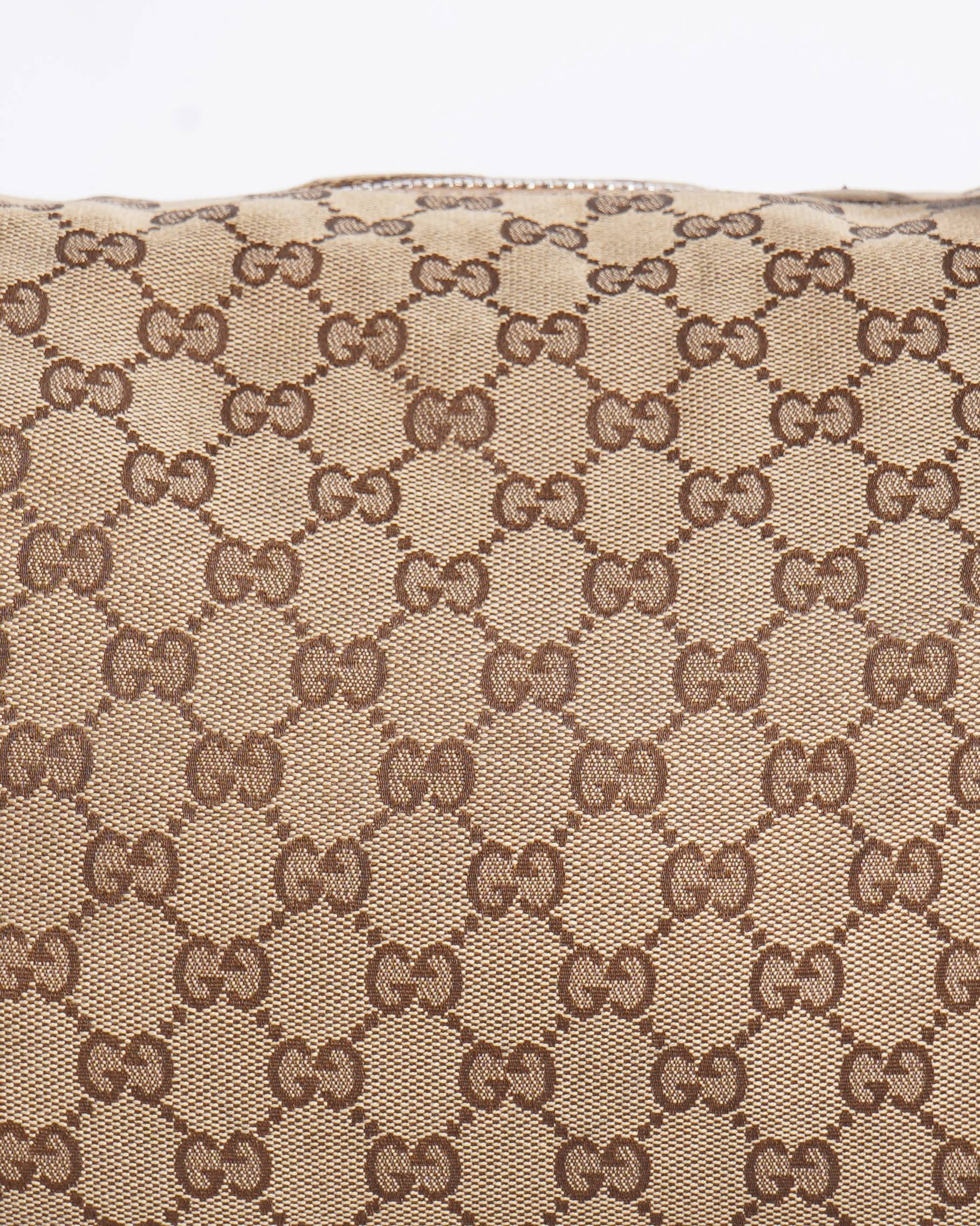 Gucci Lou Monogram Leather Canvas Shoulder Bag