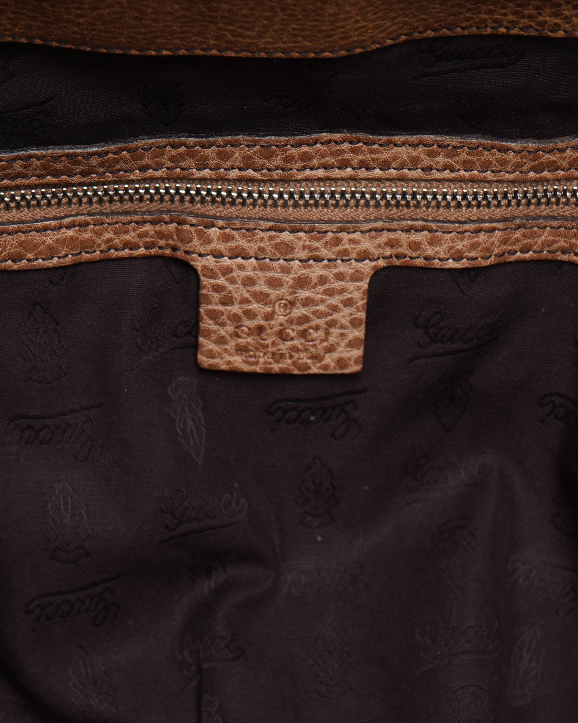 Gucci Lou Monogram Leather Canvas Shoulder Bag
