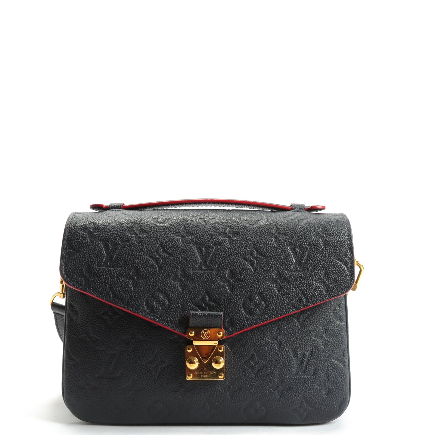 LOUIS VUITTON Monogram Empreinte Pochette Metis Blue Clutch