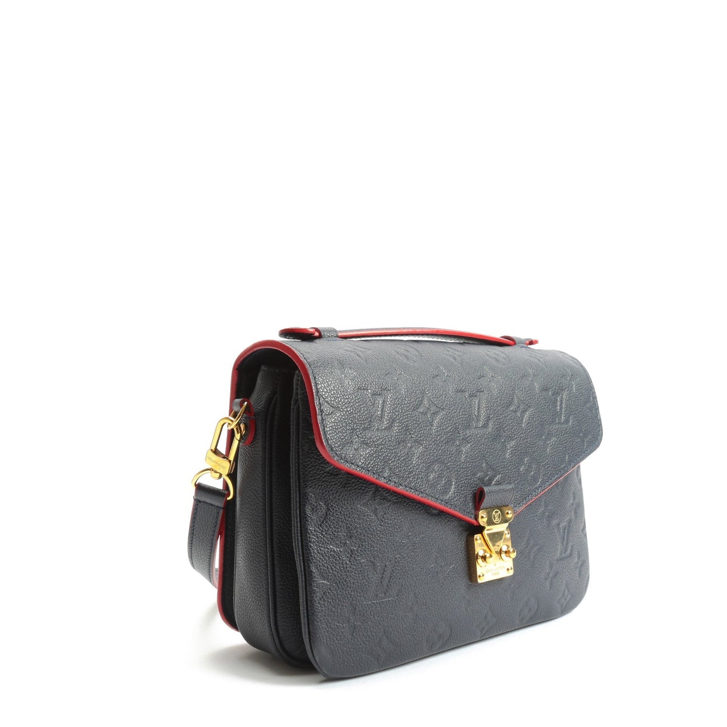 LOUIS VUITTON Monogram Empreinte Pochette Metis Blue Clutch