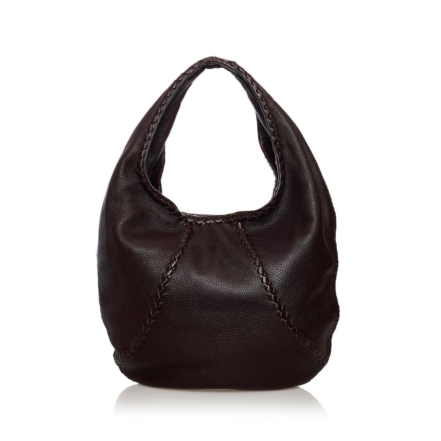 Luxury Bottega Veneta Baseball Leather Hobo Bag (SHG-32401)