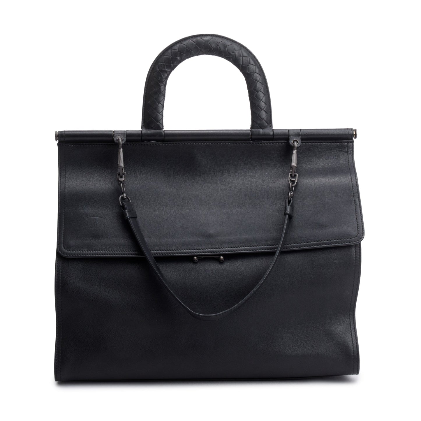 Bottega Veneta Brown Leather Top Handle Briefcase