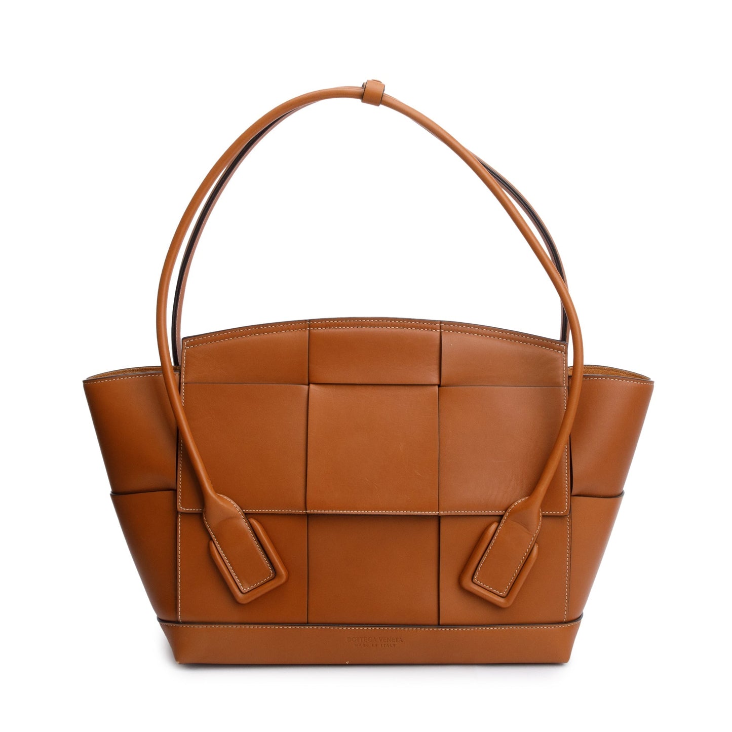 Bottega Veneta Brown Maxi Intrecciato Leather Medium Arco Bag