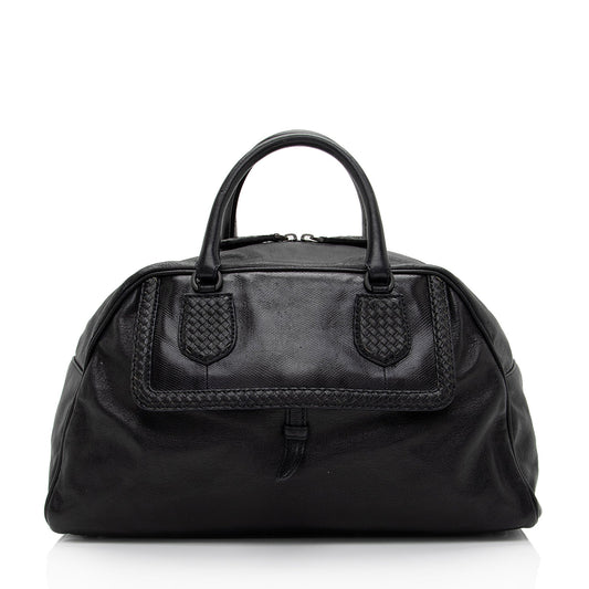 Luxury Bottega Veneta Calfskin Karung Intrecciato Weekender (SHF-t75dld)