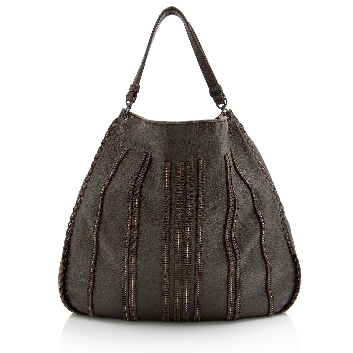 Luxury Bottega Veneta Cervo Leather Braided XL Hobo (SHF-23733)