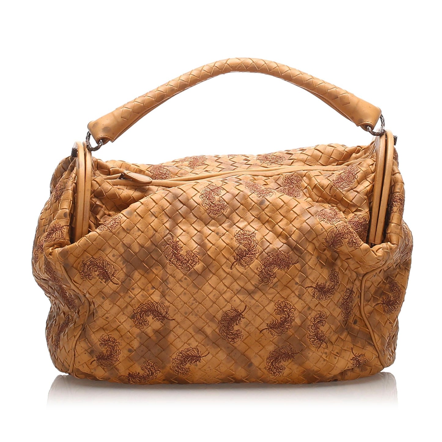 Luxury Bottega Veneta Embroidered Intrecciato Leather Handbag (SHG-23124)
