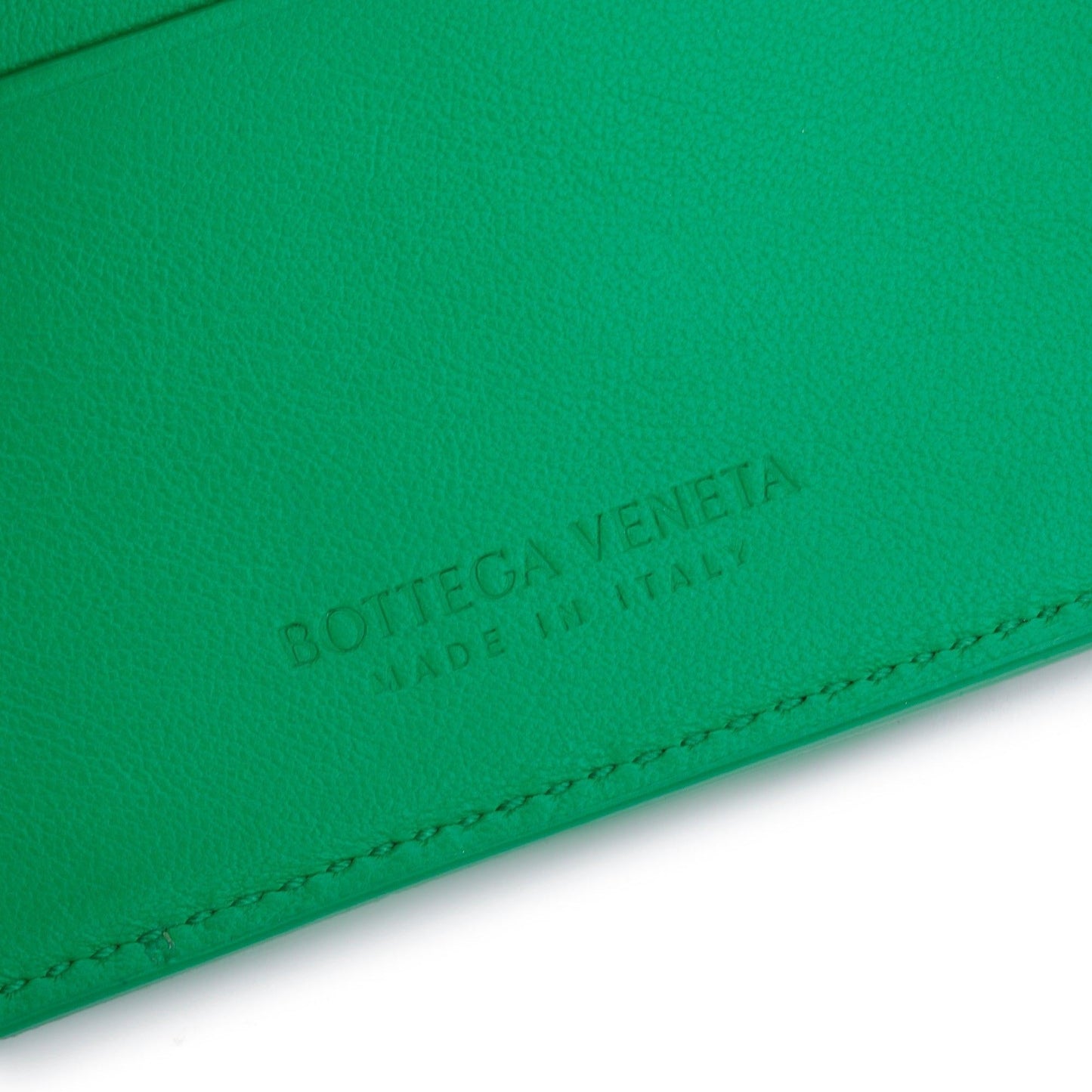 Bottega Veneta Green Intrecciato Leather Cassette Bi-Fold Wallet