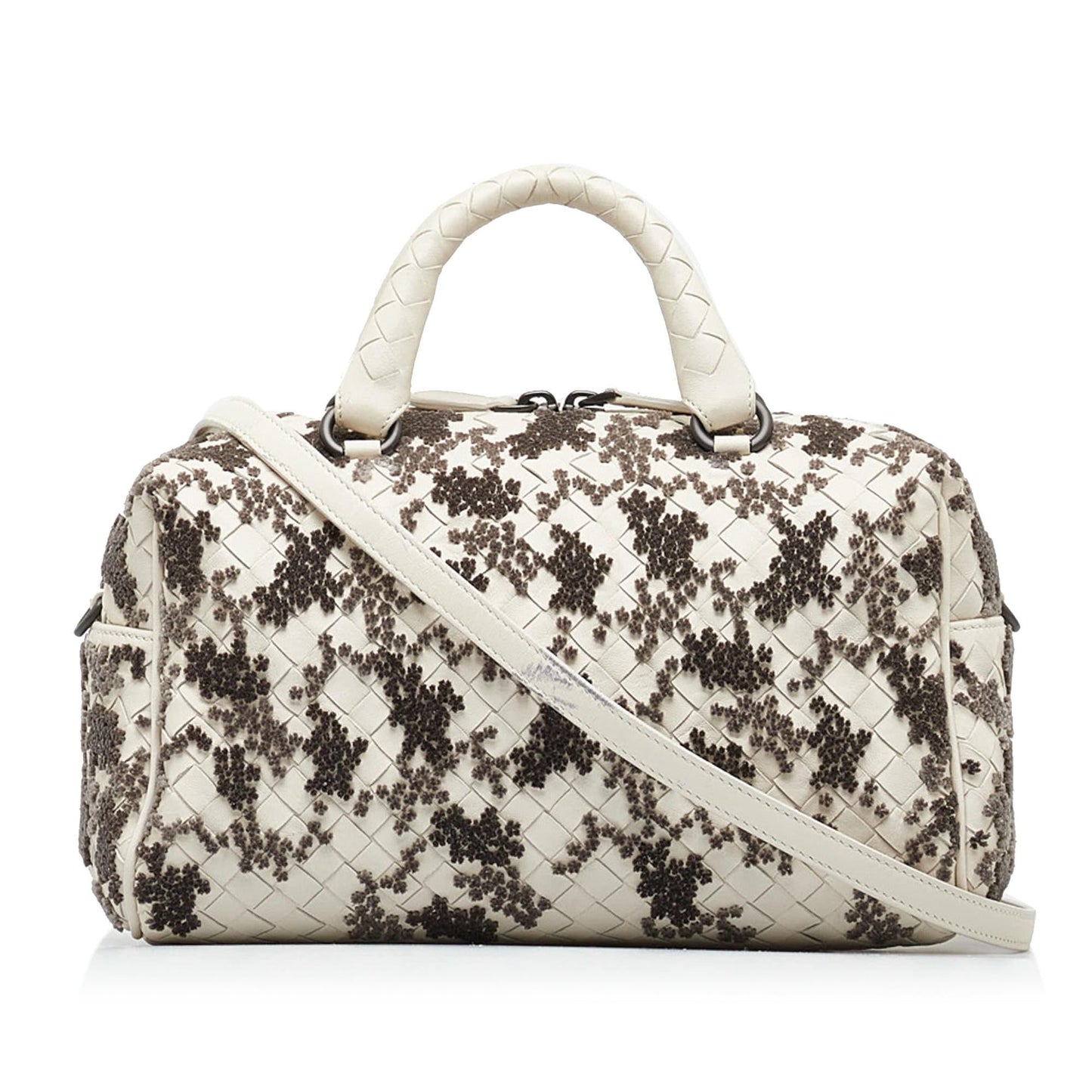 Luxury Bottega Veneta In Mist Intrecciato Flocked Velvet Bouquet Duffel Bag (SHG-xasGlj)