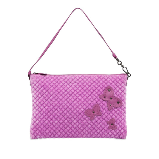 Luxury Bottega Veneta Intrecciato Butterfly Pochette Velvet Shoulder Bag (SHG-zQpmgw)