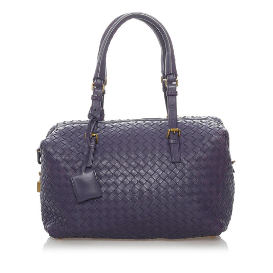 Luxury Bottega Veneta Intrecciato Leather Boston Bag (SHG-30407)