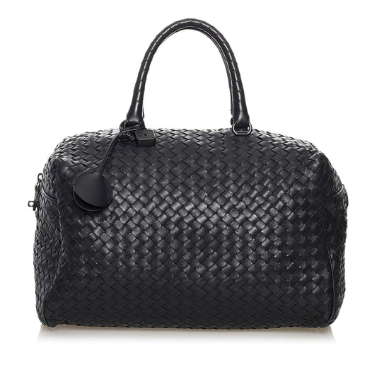 Luxury Bottega Veneta Intrecciato Leather Boston Bag (SHG-32408)