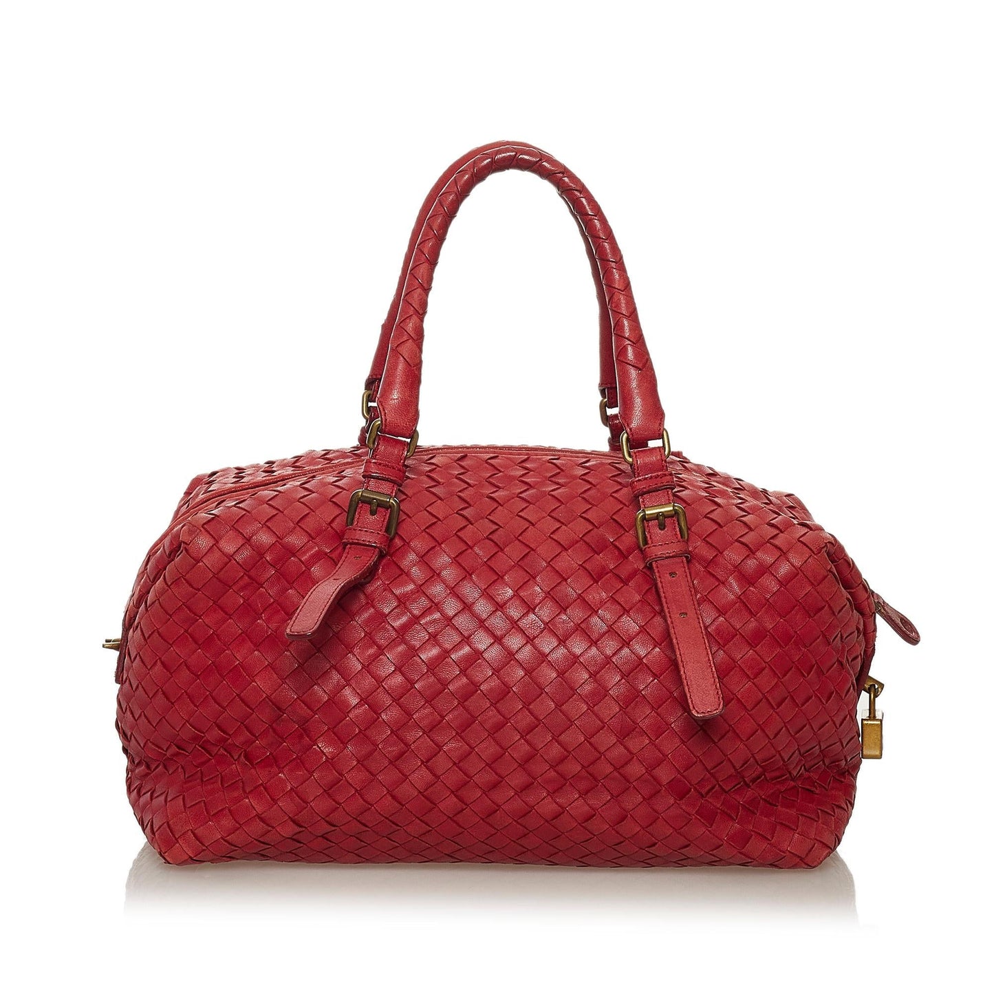 Luxury Bottega Veneta Intrecciato Leather Boston Bag (SHG-33071)