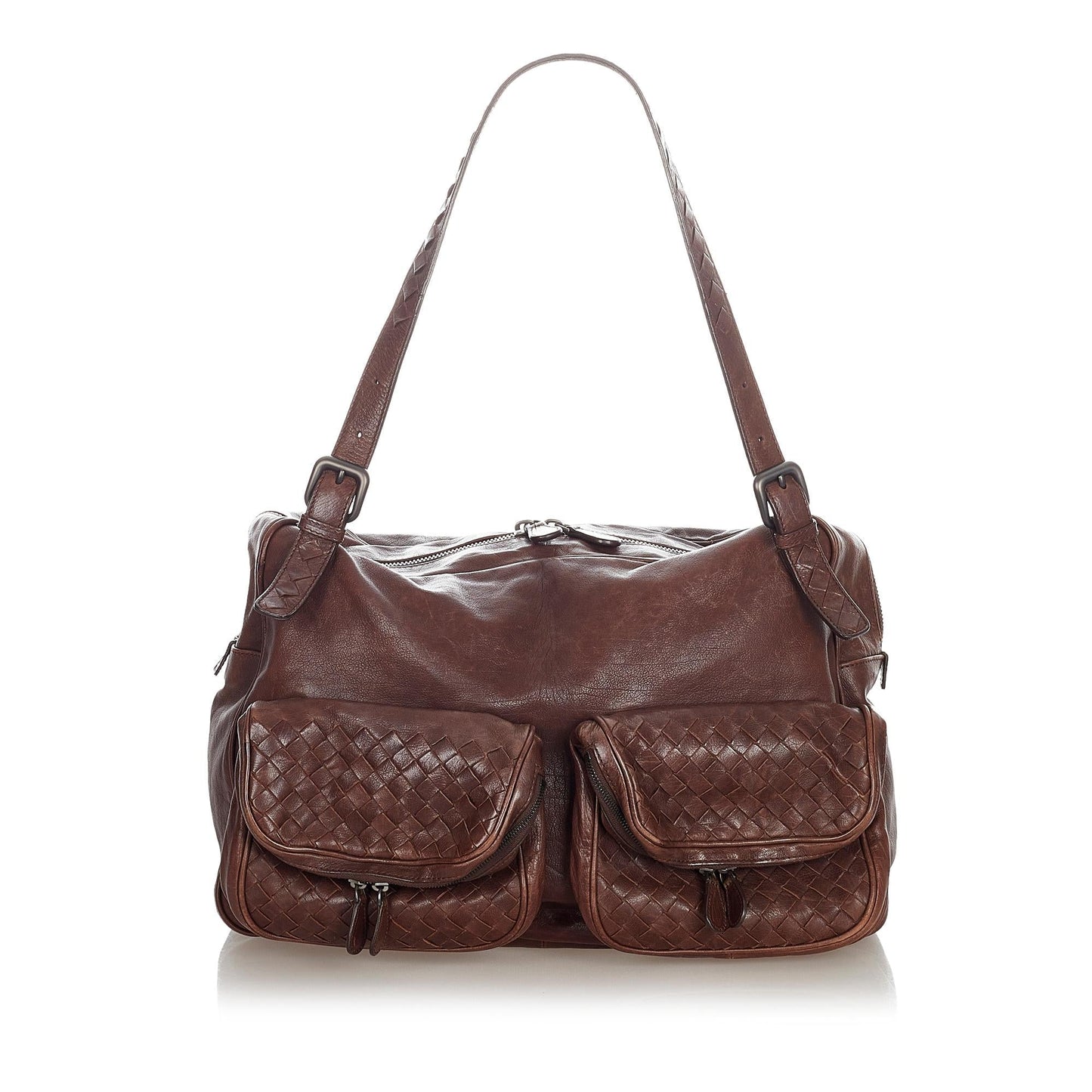 Luxury Bottega Veneta Intrecciato Leather Shoulder Bag (SHG-36580)