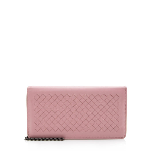 Luxury Bottega Veneta Intrecciato Leather Wallet on Chain Bag (SHF-14471)