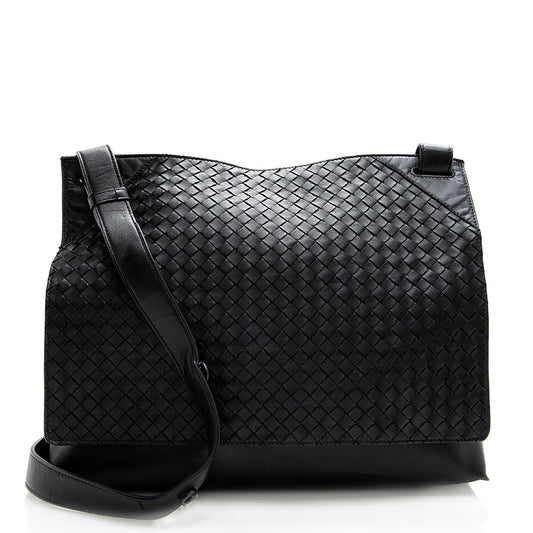 Luxury Bottega Veneta Intrecciato Nappa Messenger Bag - FINAL SALE (SHF-18356)