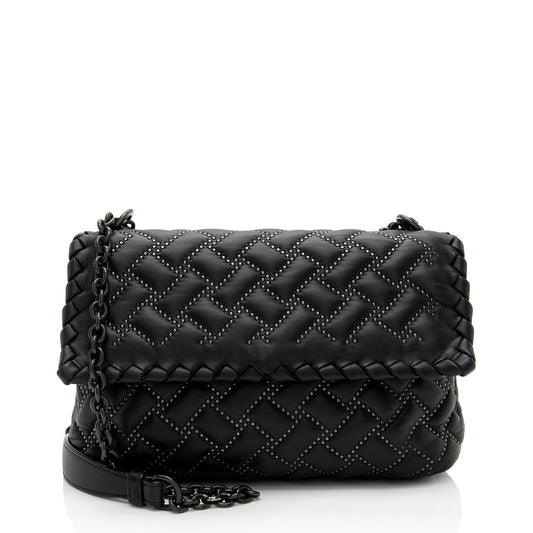 Luxury Bottega Veneta Intrecciato Microstud Olimpia Medium Shoulder Bag (SHF-1Fq6ti)