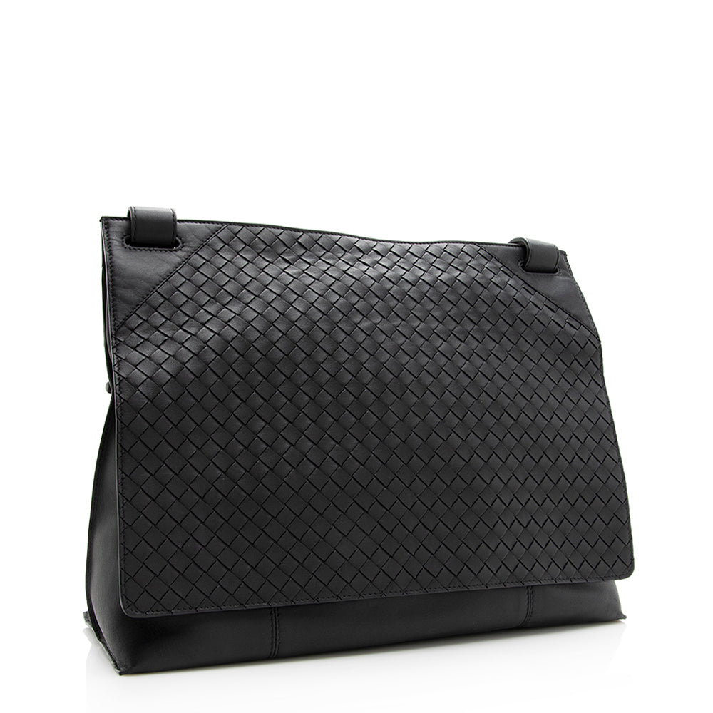 Luxury Bottega Veneta Intrecciato Nappa Messenger (SHF-19381)