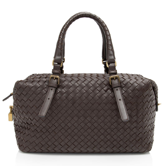 Luxury Bottega Veneta Intrecciato Nappa Montaigne Small Satchel (SHF-4lcw1Z)