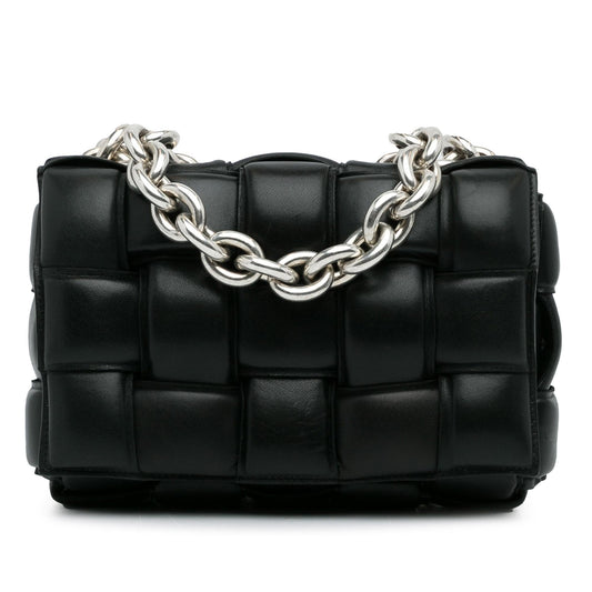 Luxury Bottega Veneta Intrecciato Padded Cassette Chain Satchel (SHG-QJfMaM)