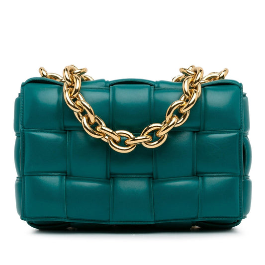 Luxury Bottega Veneta Intrecciato Padded Chain Cassette Satchel (SHG-9kIfzC)