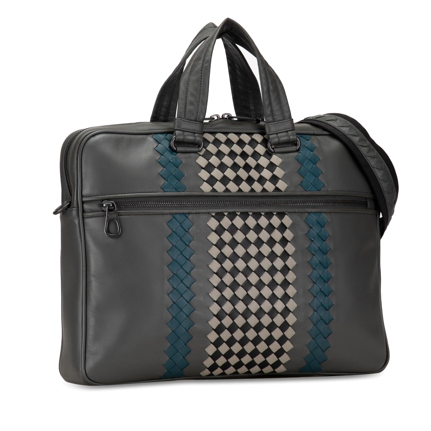 Luxury Bottega Veneta Intrecciato-Trimmed Leather Briefcase (SHG-XfagZD)