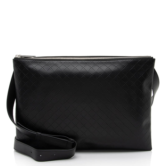 Luxury Bottega Veneta Intrecciomirage Nappa Triple Zip Maxi Messenger (SHF-Jn9MKL)