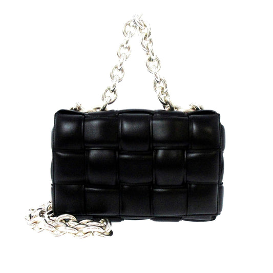 Luxury Bottega Veneta Lambskin Intrecciato Padded Chain Cassette Satchel (SHG-yBNHaB)