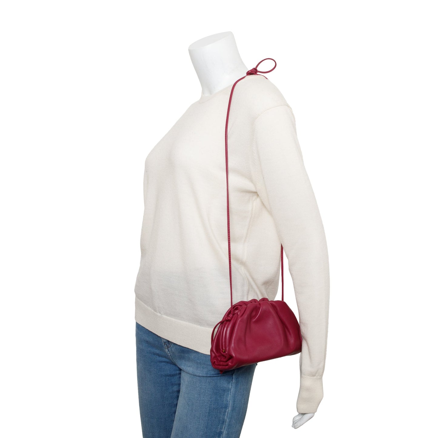 Bottega Veneta Maroon Intrecciato Leather Mini Pouch Crossbody