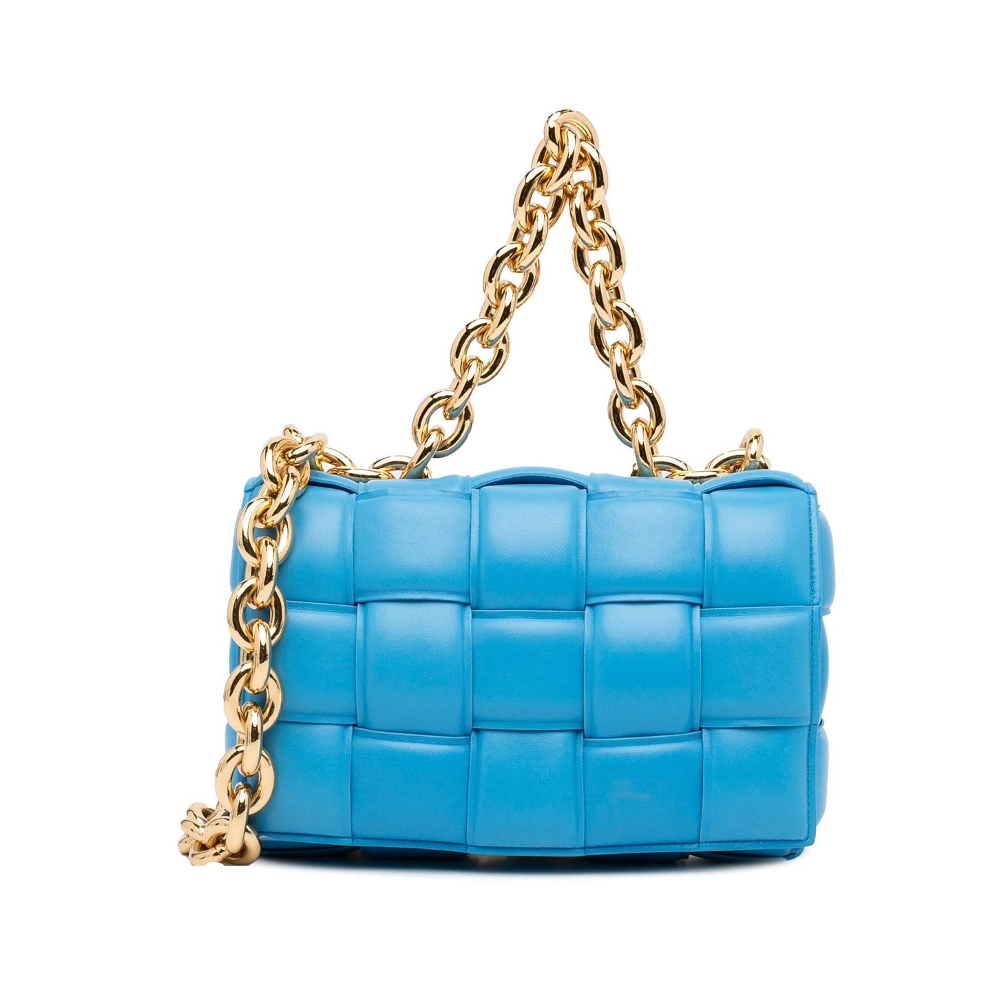 Luxury Bottega Veneta Nappa Intrecciato Padded Chain Cassette Satchel (SHG-BR70R3)