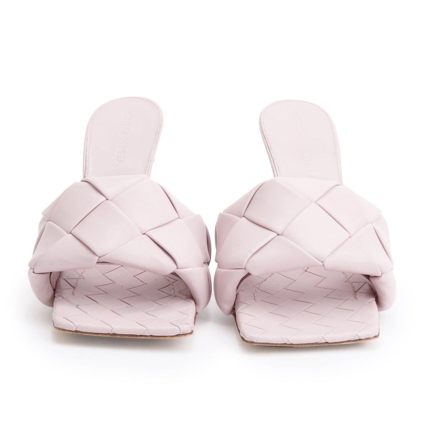 Bottega Veneta Pink Lambskin Leather Padded Sandals, Size 37.5