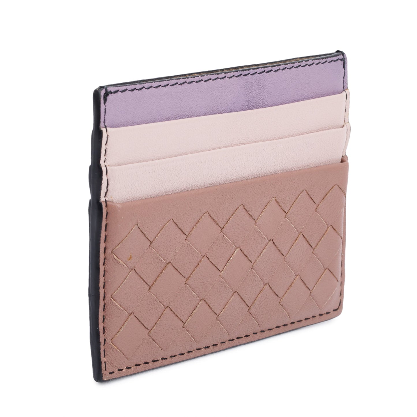 Bottega Veneta Tricolor Intrecciato Nappa Leather Intrecciato Card Holder