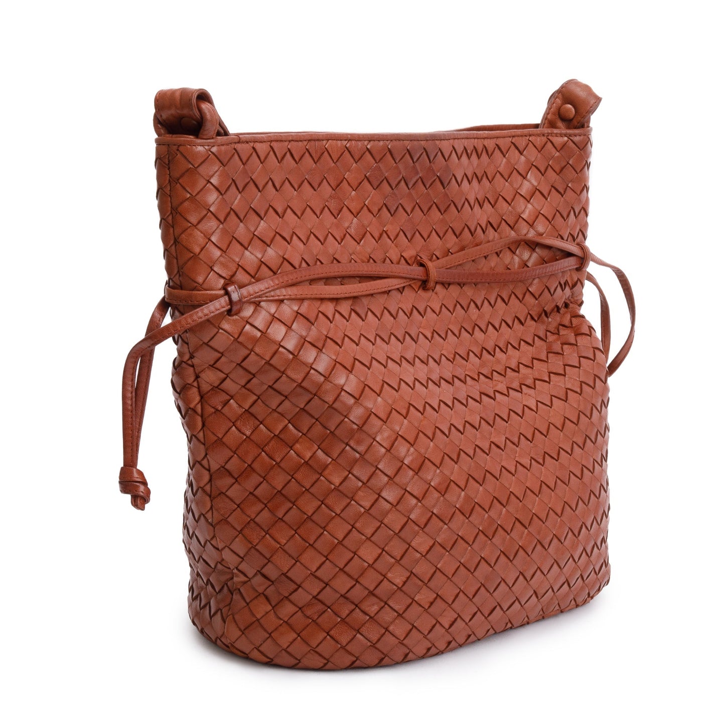 Bottega Veneta Brown Intrecciato Leather Drawstring Shoulder Bag