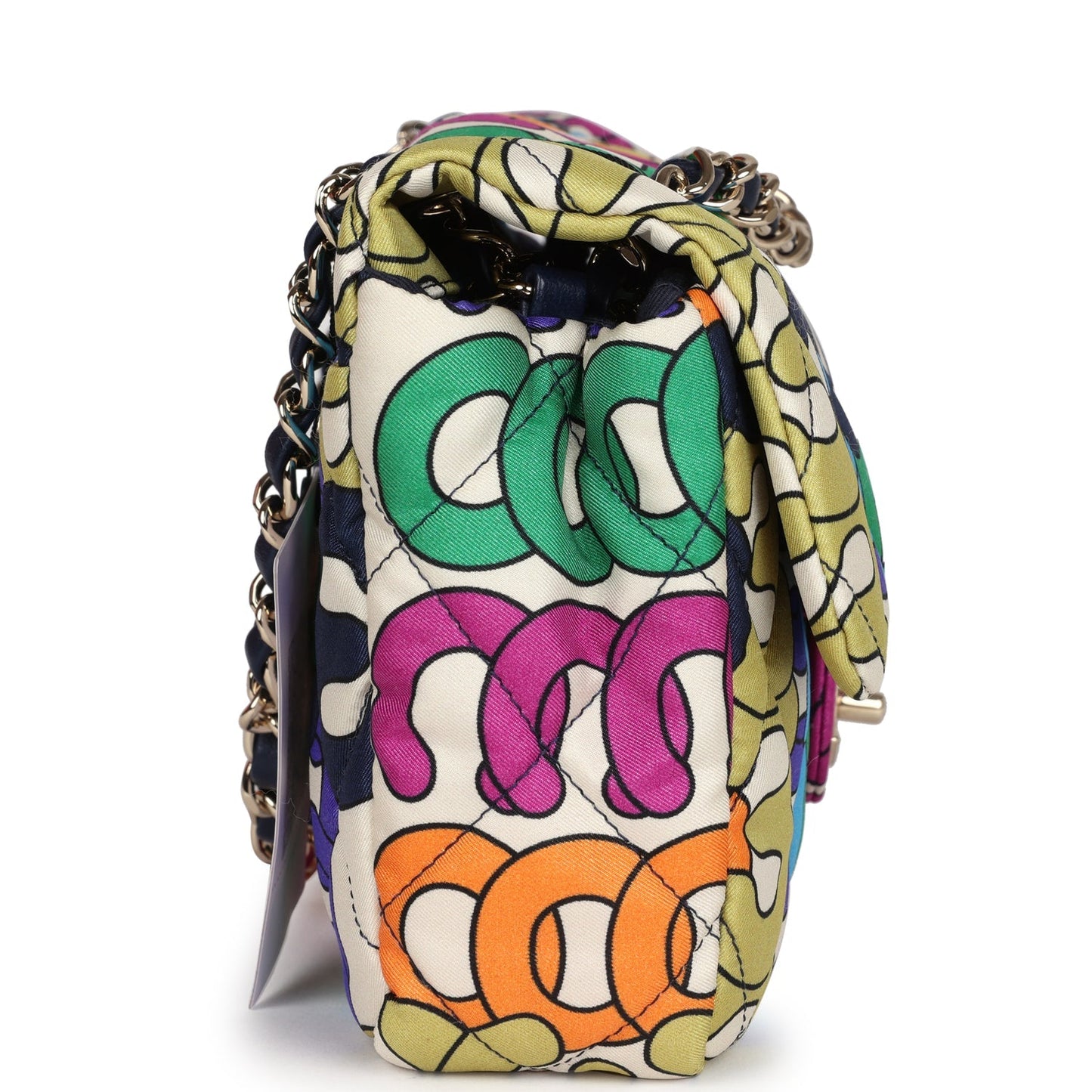 Payment 2 - Chanel Medium Flap Bag Rainbow Logo Nylon Light Gold Hardware