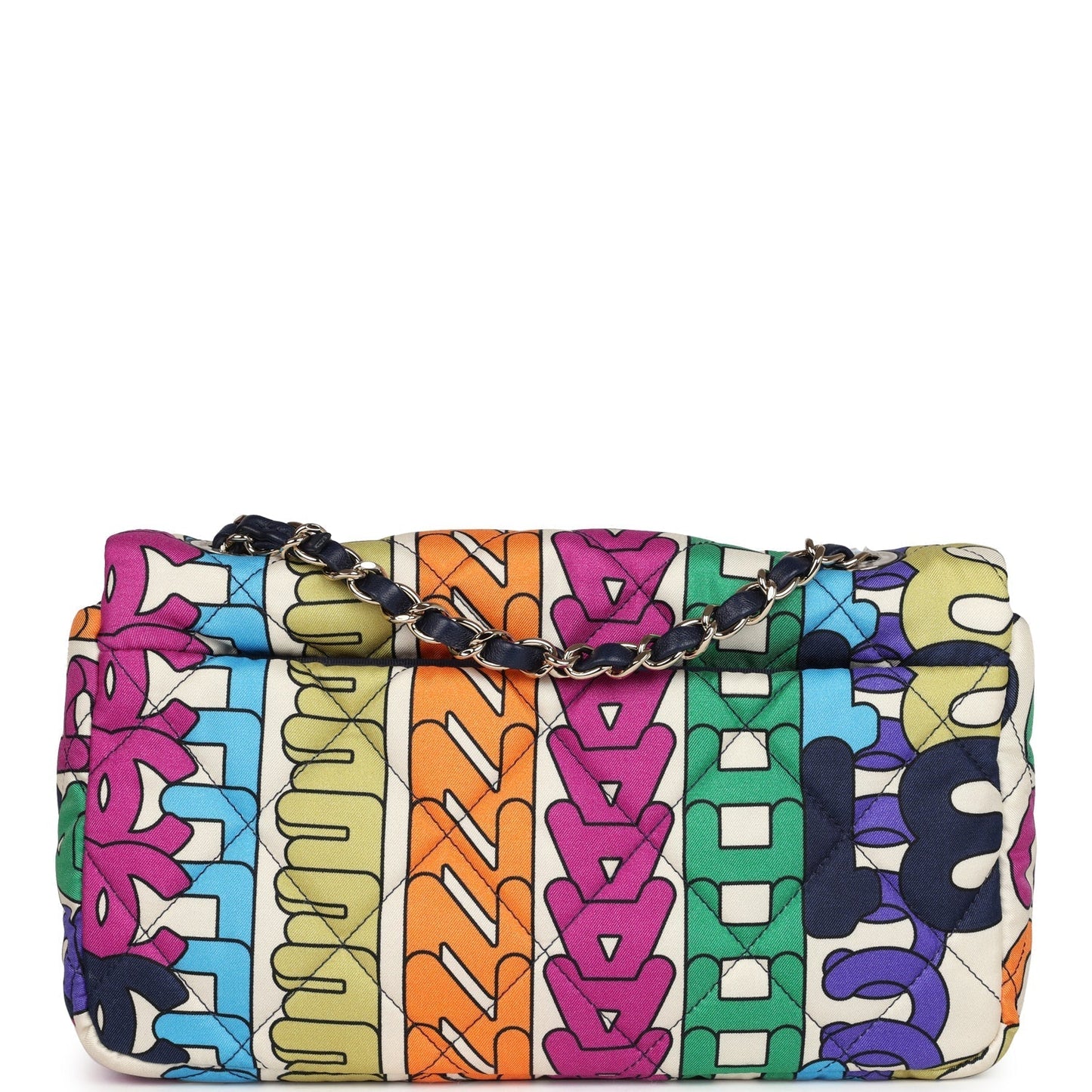 Payment 2 - Chanel Medium Flap Bag Rainbow Logo Nylon Light Gold Hardware