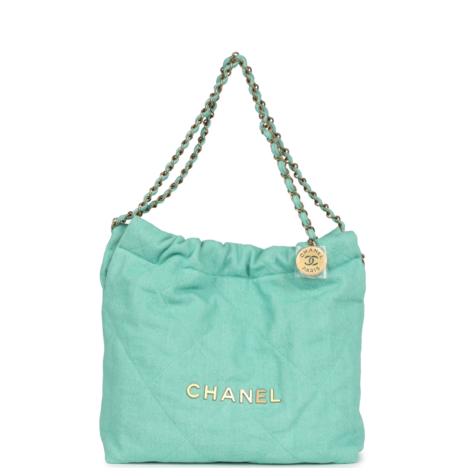 Chanel Small 22 Bag Light Green Washed Gold Hardware