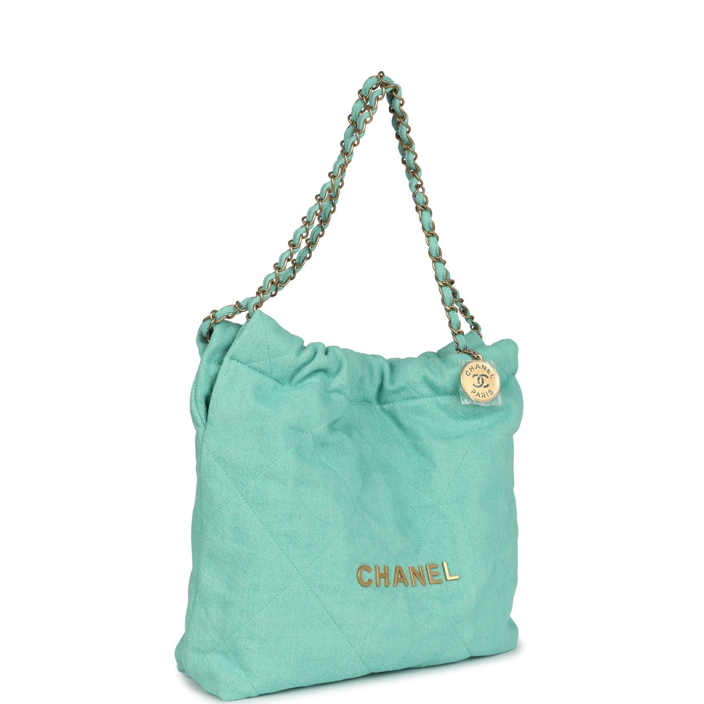 Chanel Small 22 Bag Light Green Washed Gold Hardware