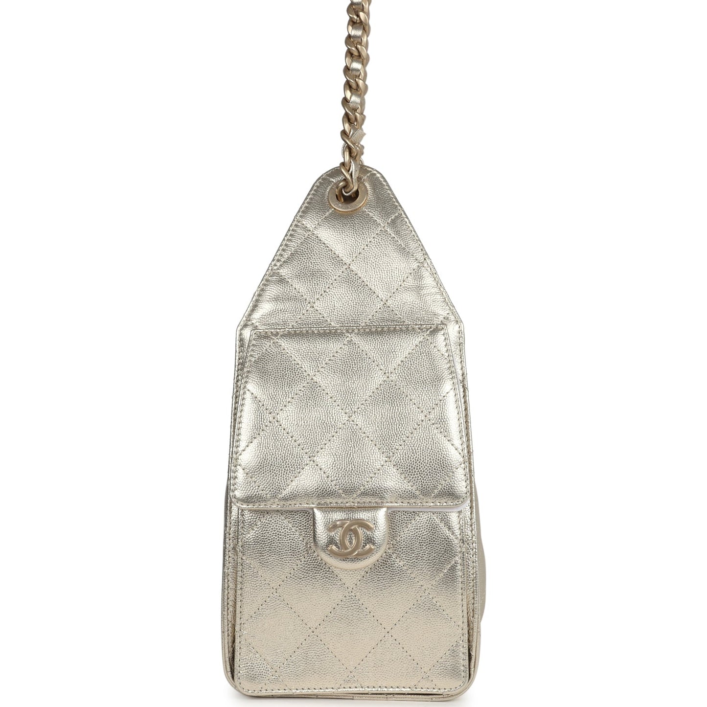 Chanel Small 25 Hobo Bag Metallic Gold Caviar Antique Gold Hardware