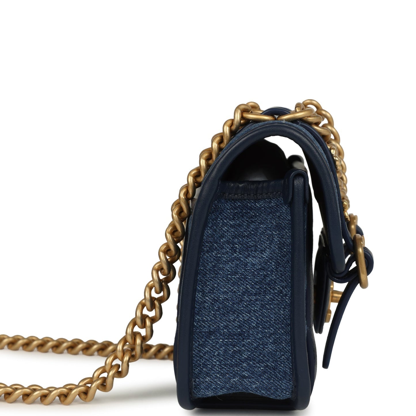Chanel Mini Ombre Flap Bag Blue Brushed Gold Hardware