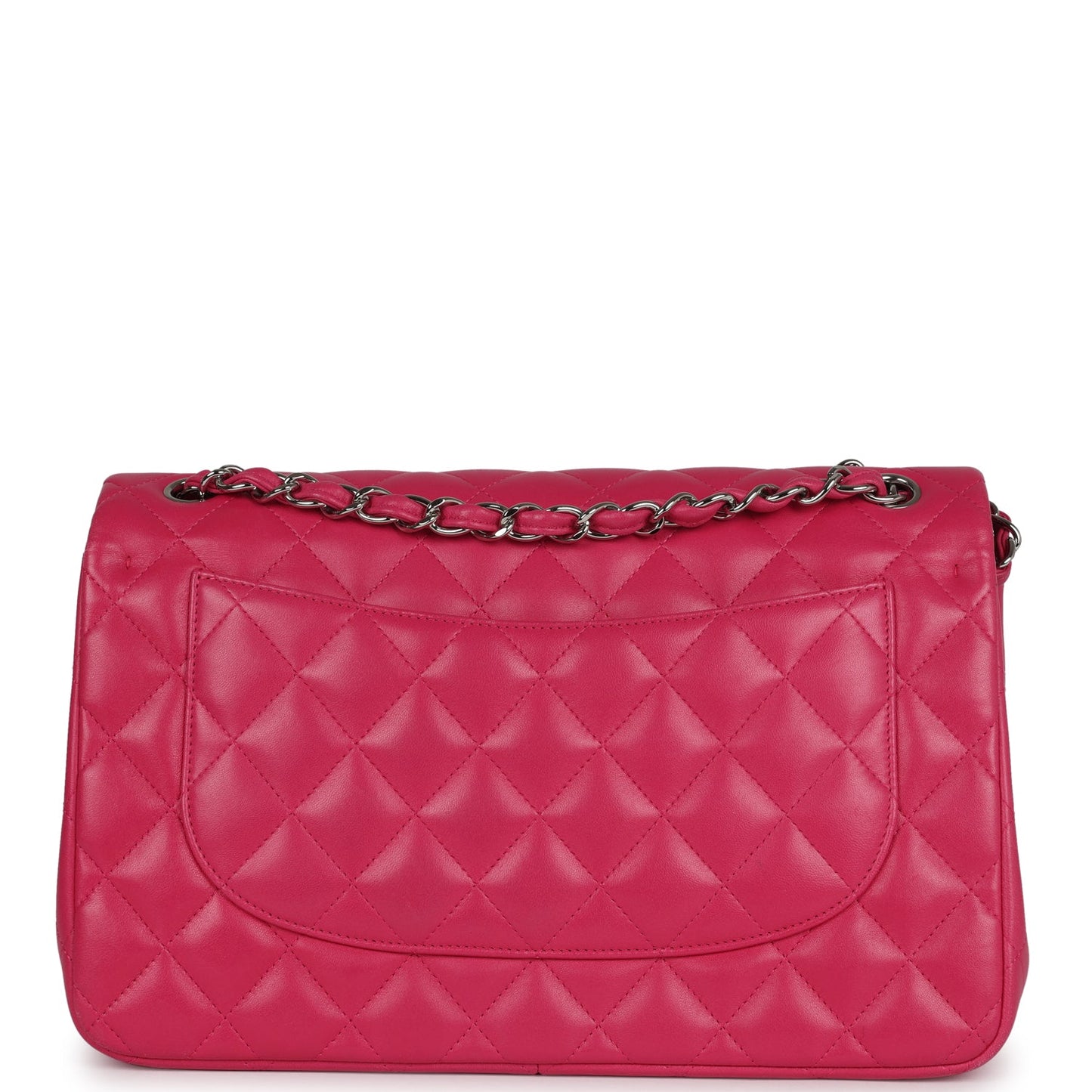 Chanel Jumbo Classic Double Flap Pink Lambskin Silver Hardware Shoulder Bag