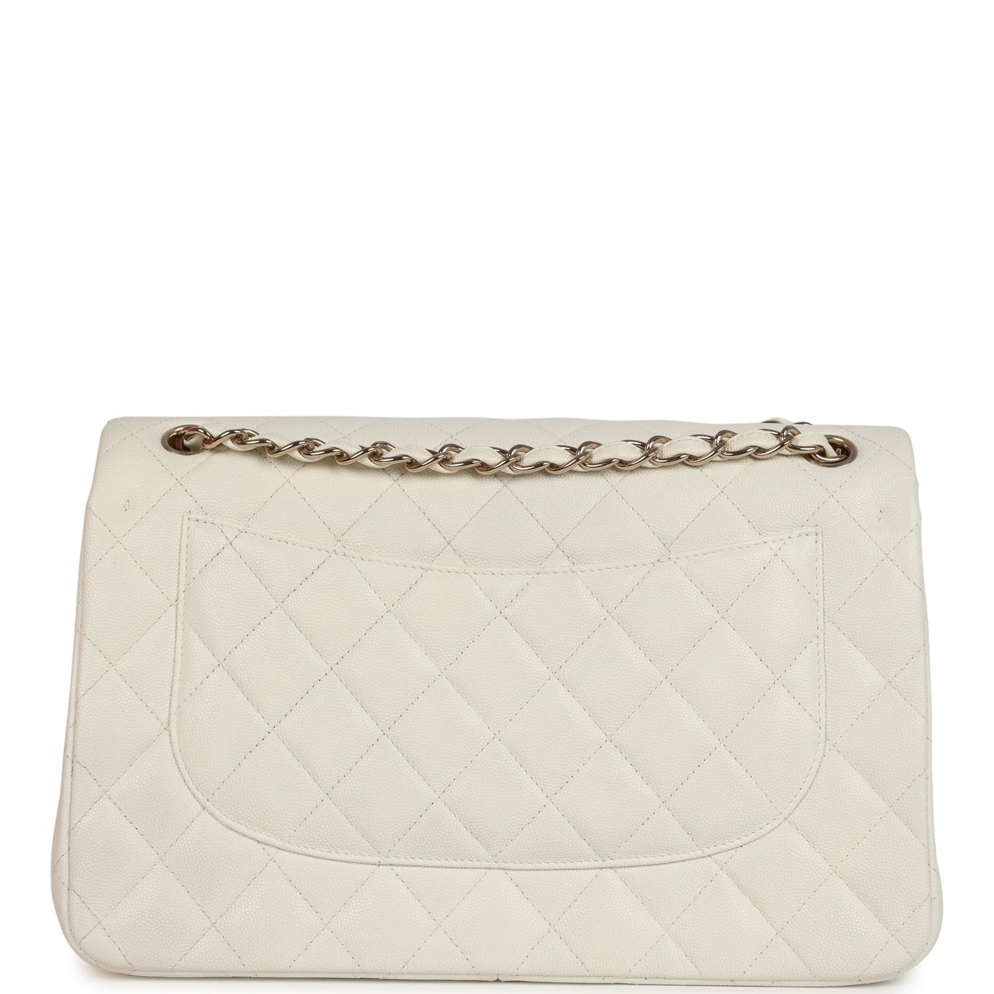 Chanel Jumbo Classic Double Flap White Caviar Light Gold Hardware Crossbody