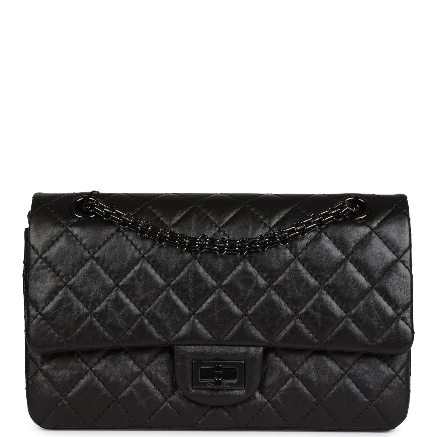 Chanel Small Reissue 226 2.55 SO Black Aged Calfskin Black Hardware Crossbody