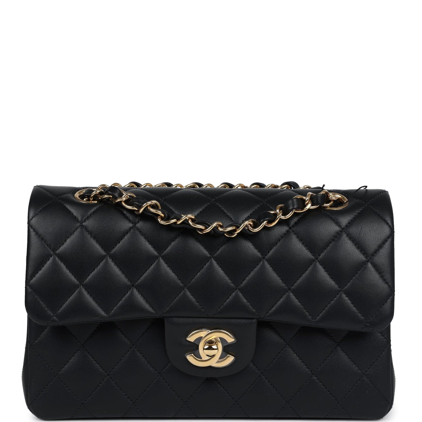 Chanel Small Classic Double Flap Black Lambskin Gold Hardware Shoulder Bag