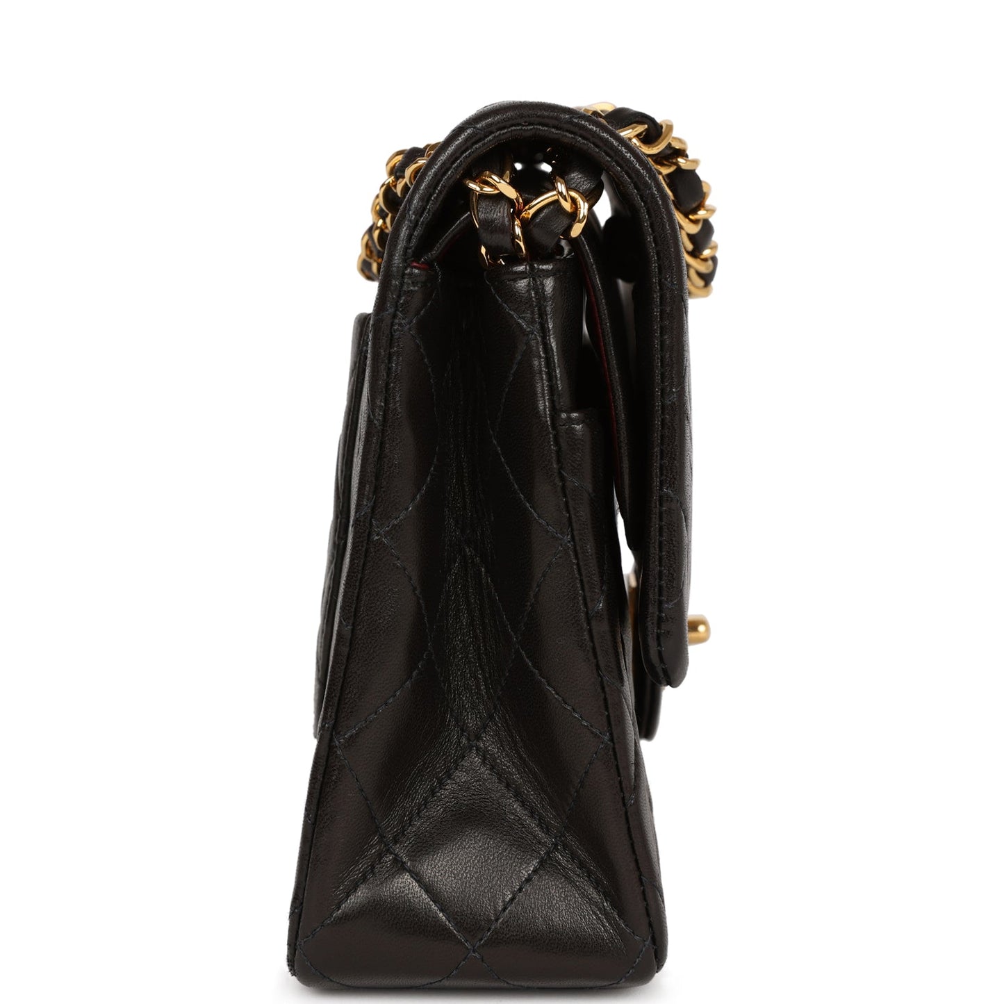 Chanel Medium Classic Double Flap Black Lambskin Gold Hardware Shoulder Bag
