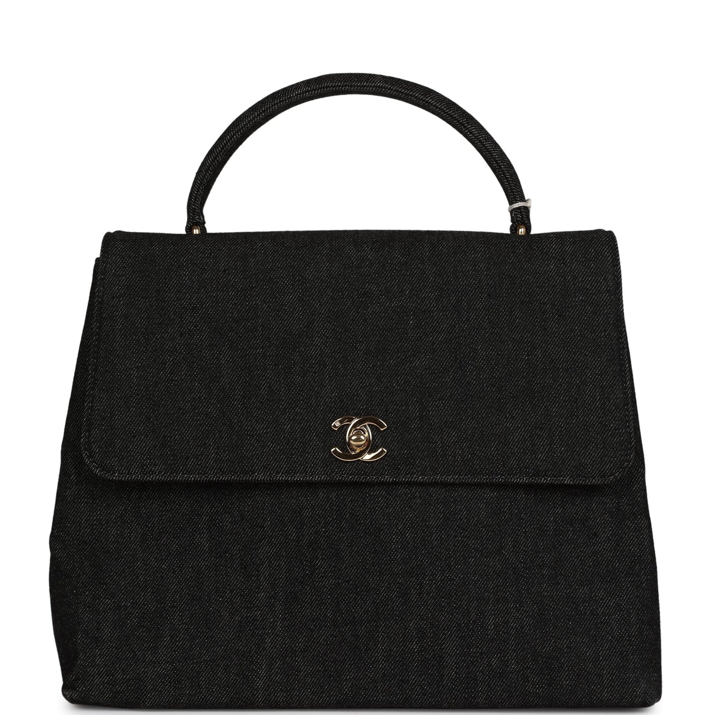 Chanel Kelly Top Handle Bag Black Gold Hardware