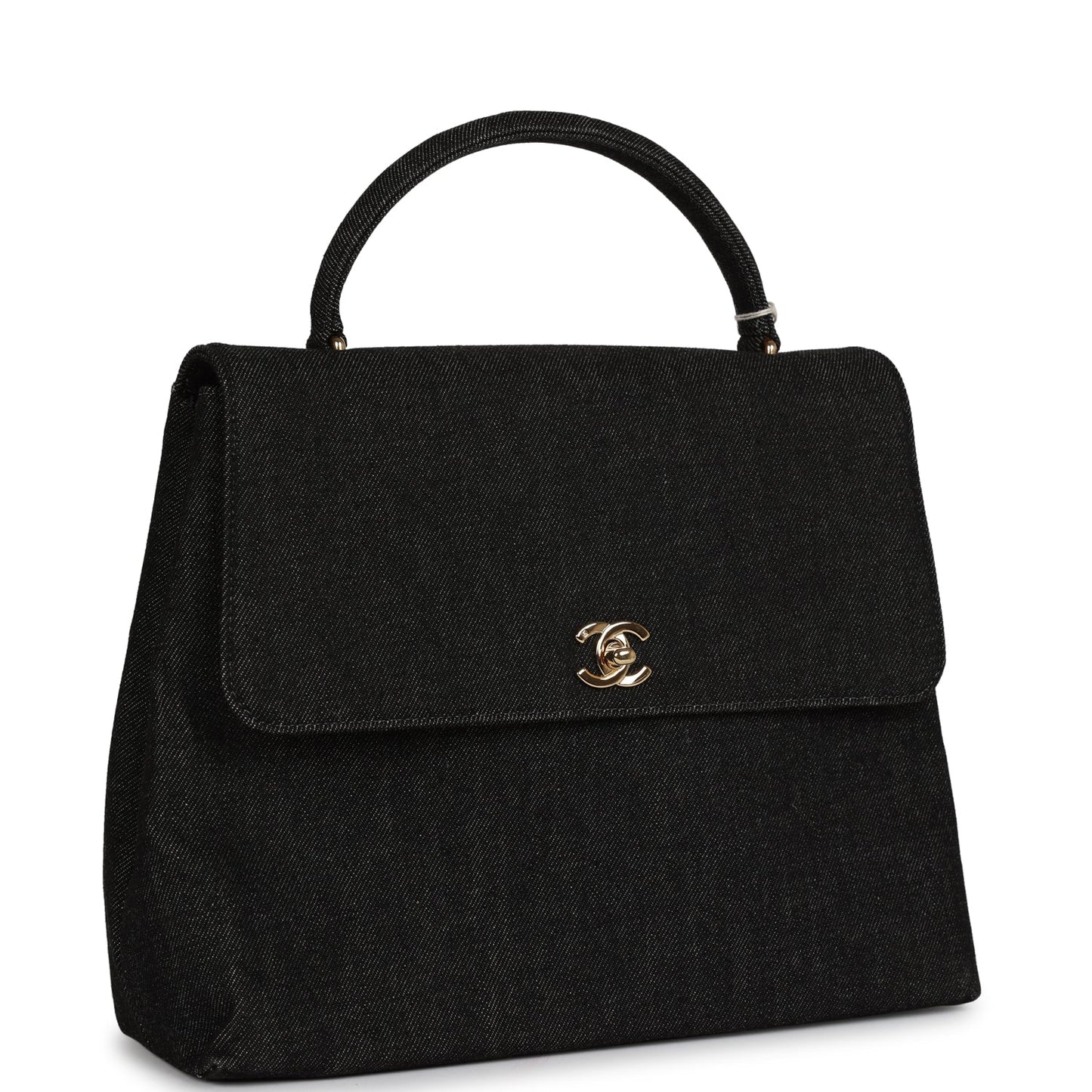 Chanel Kelly Top Handle Bag Black Gold Hardware