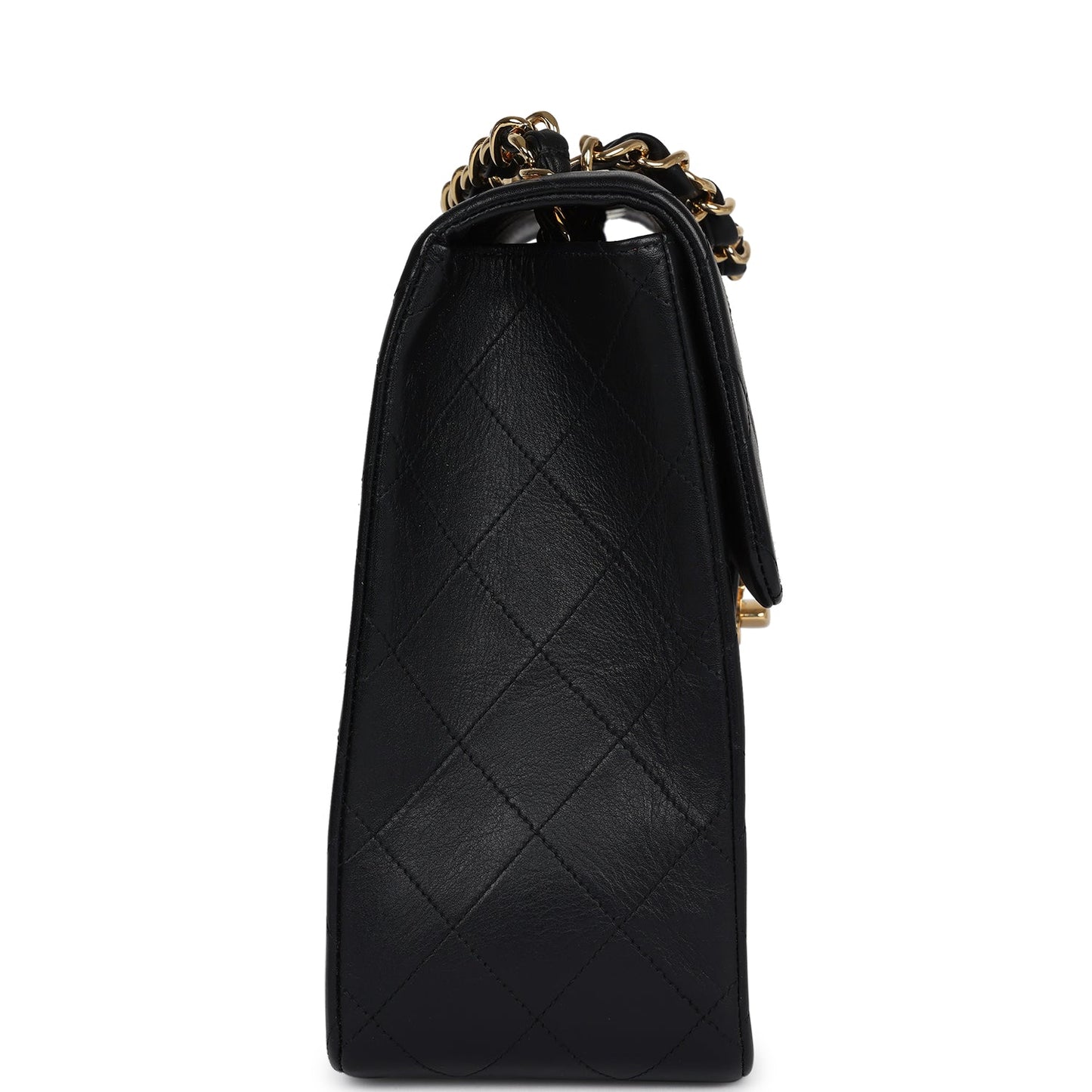 Chanel XL Maxi Classic Flap Bag Black Lambskin Gold Hardware