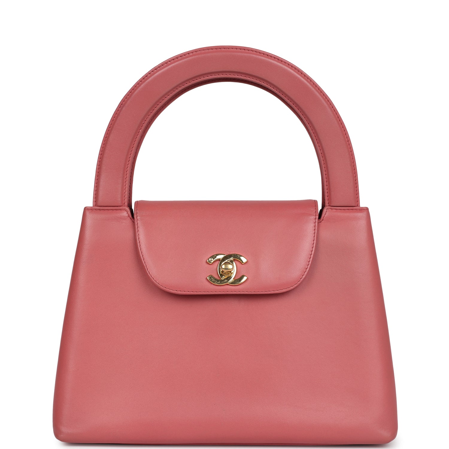 Chanel Large Kelly Pink Lambskin Gold Hardware Shoulder Bag