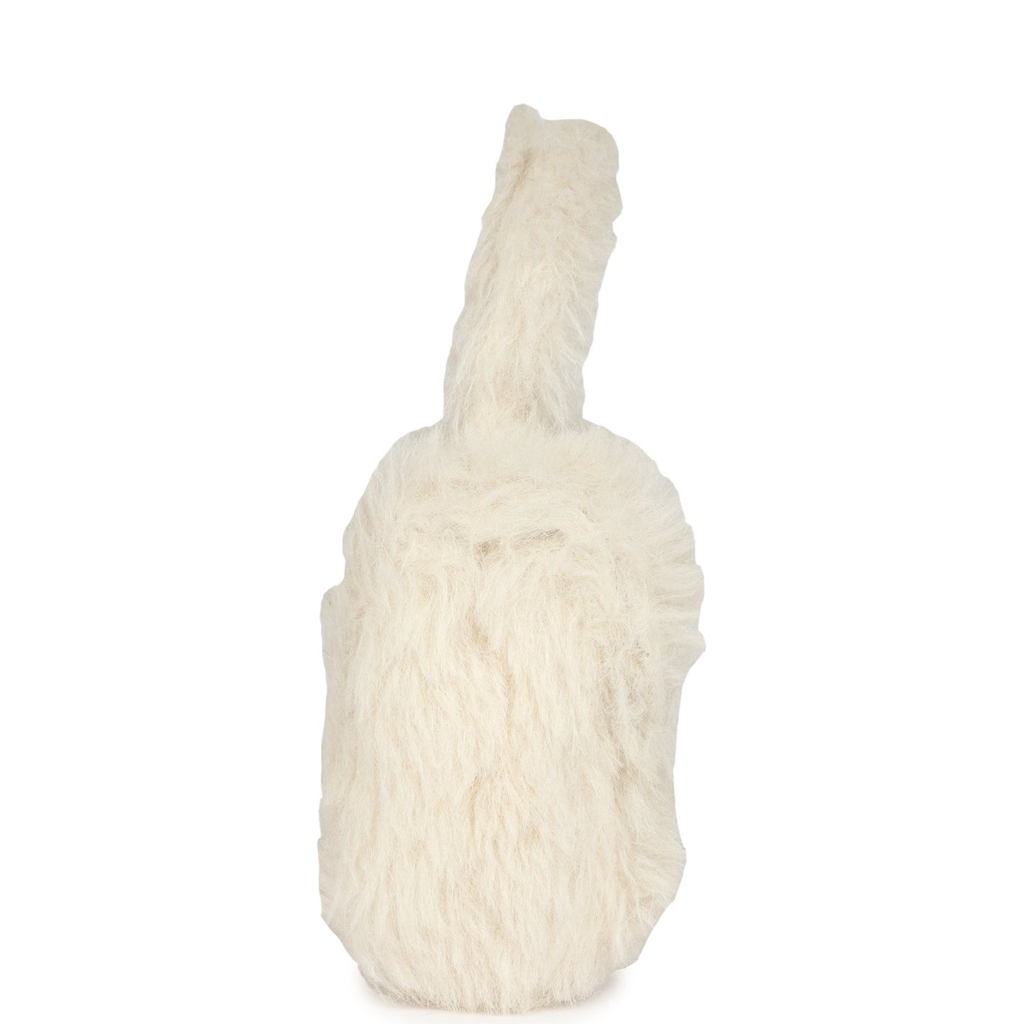 Chanel Micro Kelly Child White Rabbit Fur Gold Hardware Handbag